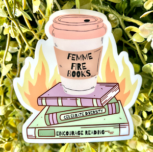 Femme Fire Coffee Cup Sticker